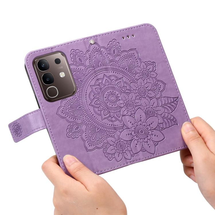 For vivo Y29 4G Seven-petal Flowers Embossing Leather Phone Case