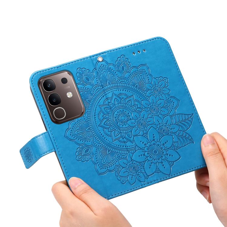 For vivo Y29 4G Seven-petal Flowers Embossing Leather Phone Case