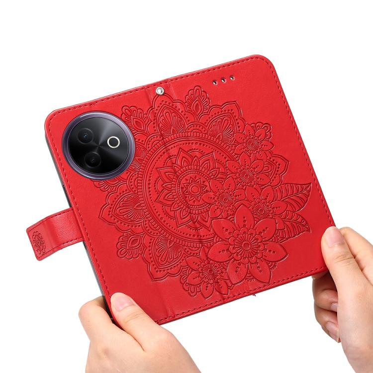 For vivo Y39 5G / Y300i Seven-petal Flowers Embossing Leather Phone Case