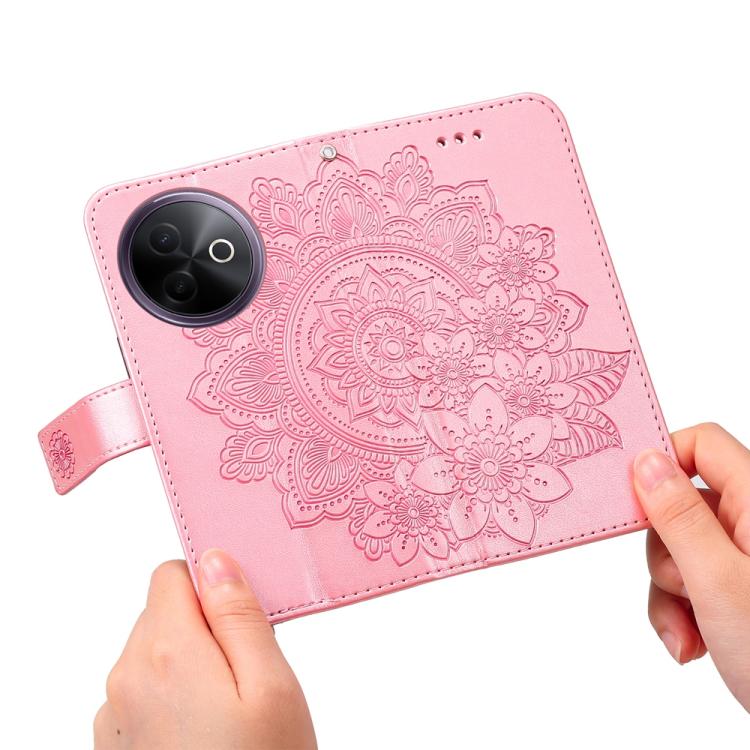 For vivo Y39 5G / Y300i Seven-petal Flowers Embossing Leather Phone Case