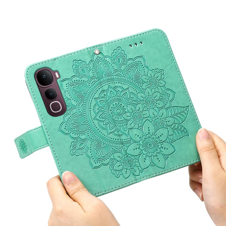 For vivo Y400 Pro 5G / V40e / iQOO Z9s Seven-petal Flowers Embossing Leather Phone Case
