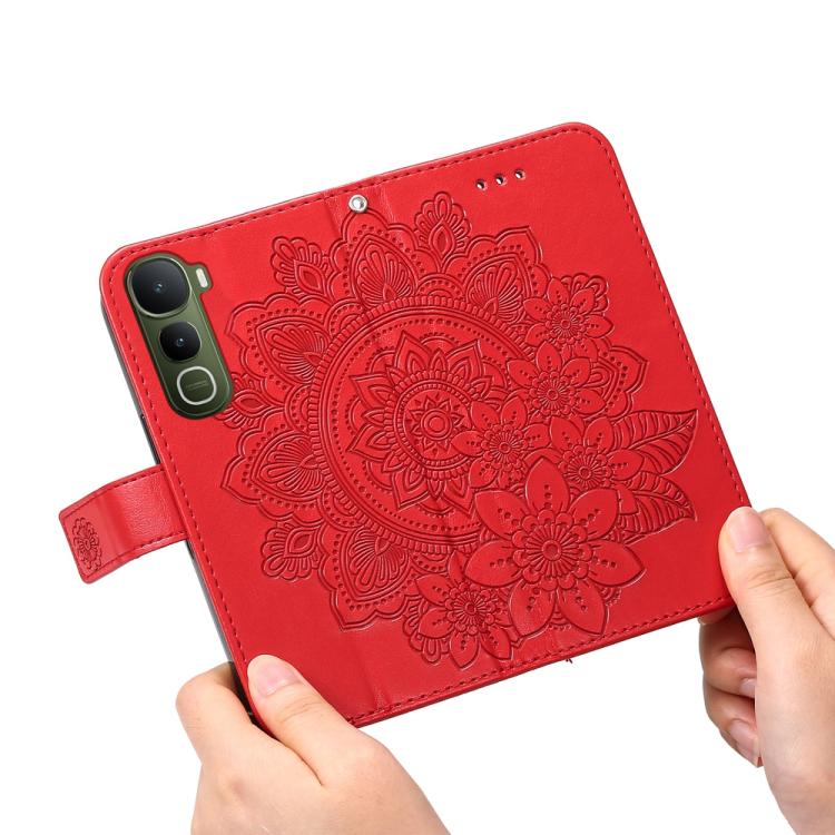 For vivo Y400 5G Seven-petal Flowers Embossing Leather Phone Case