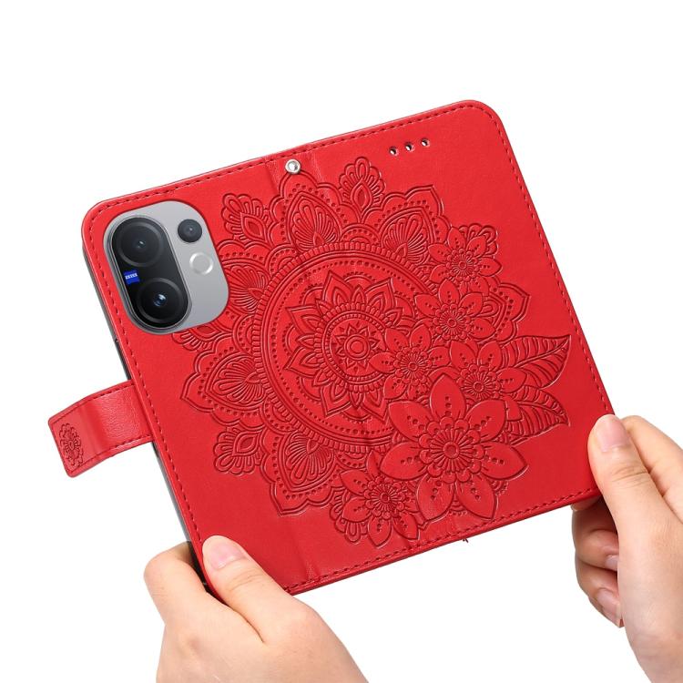 For vivo V60 5G Global Seven-petal Flowers Embossing Leather Phone Case