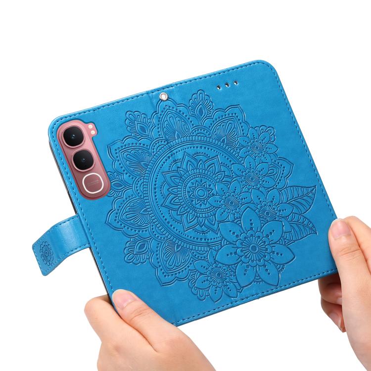 For vivo Y31 5G 2025 Seven-petal Flowers Embossing Leather Phone Case