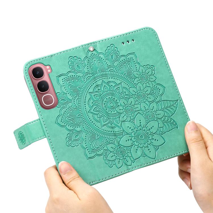 For vivo Y31 5G 2025 Seven-petal Flowers Embossing Leather Phone Case
