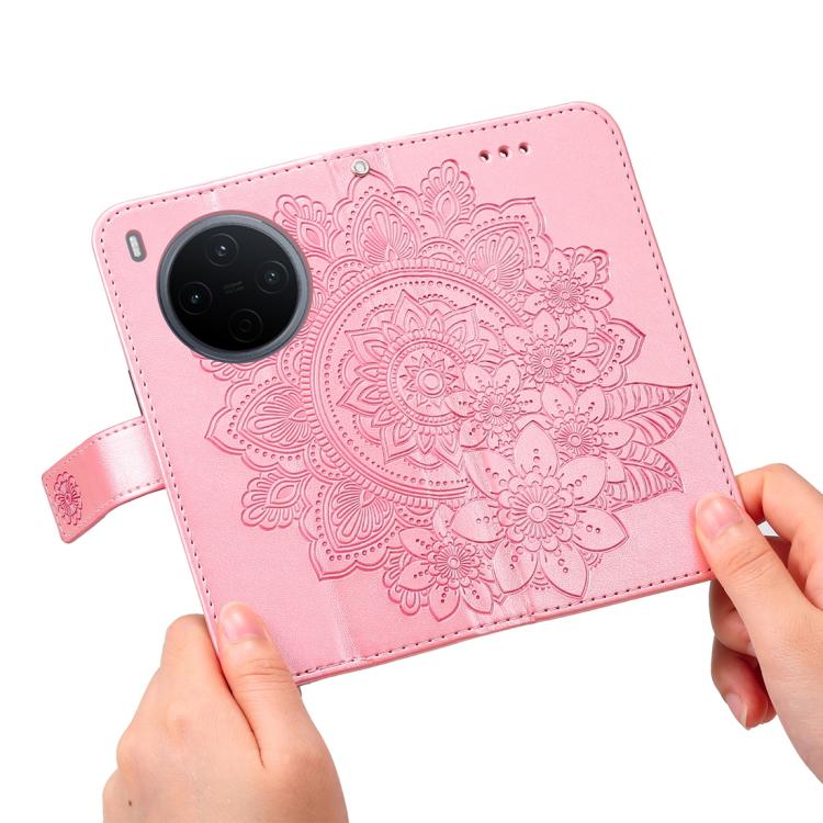 For vivo Y500 Pro 5G Seven-petal Flowers Embossing Leather Phone Case