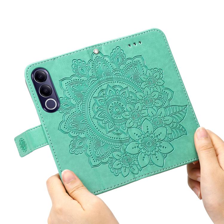 For vivo V70 FE 5G Seven-petal Flowers Embossing Leather Phone Case