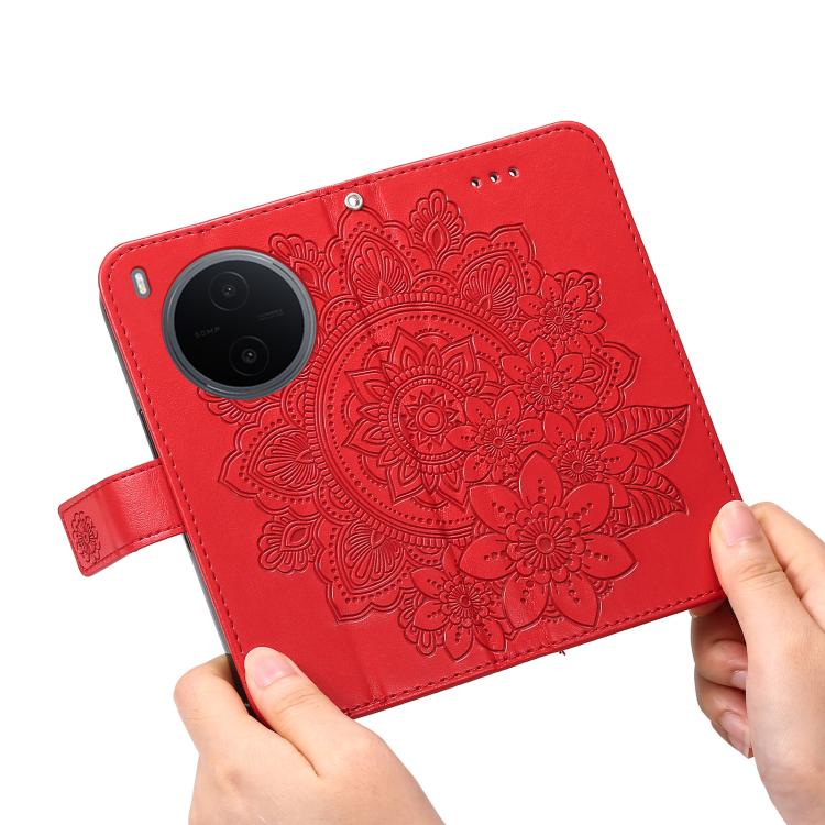 For vivo Y600 Pro 5G Seven-petal Flowers Embossing Leather Phone Case
