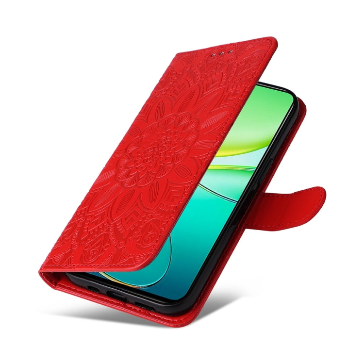 For vivo Y38 5G / T3x 5G Global Embossed Sunflower Leather Phone Case