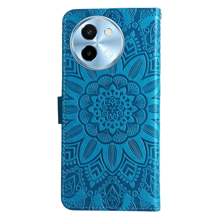 For vivo Y38 5G / T3x 5G Global Embossed Sunflower Leather Phone Case