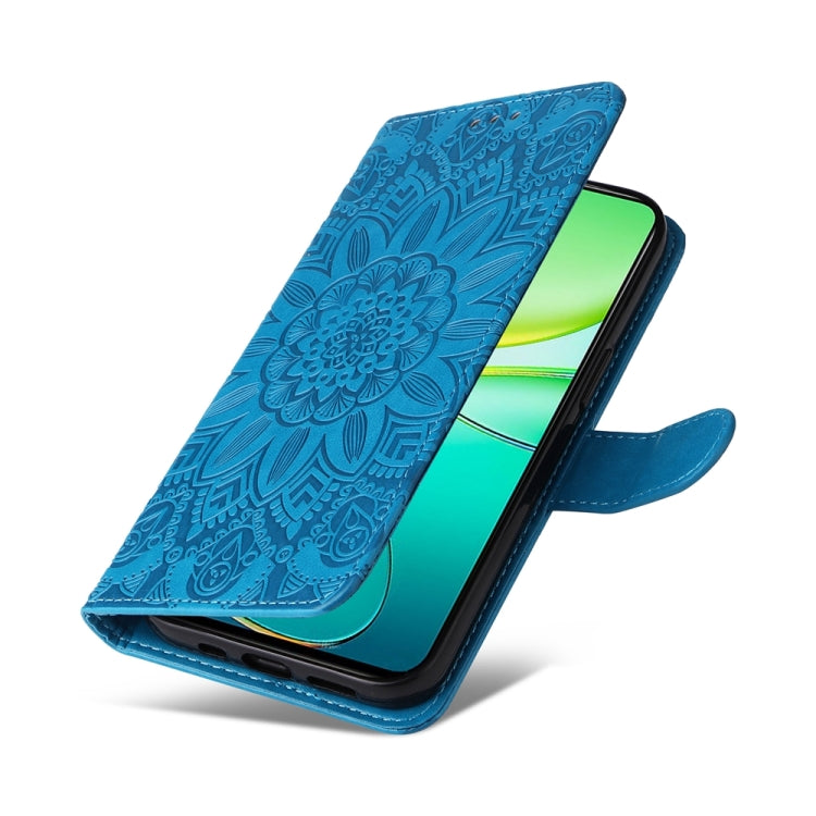 For vivo Y38 5G / T3x 5G Global Embossed Sunflower Leather Phone Case