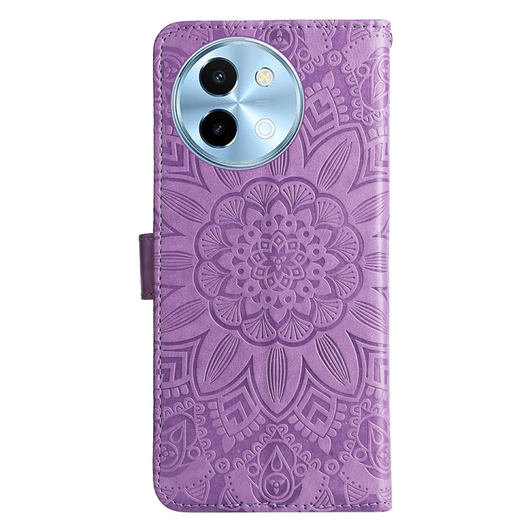 For vivo Y38 5G / T3x 5G Global Embossed Sunflower Leather Phone Case