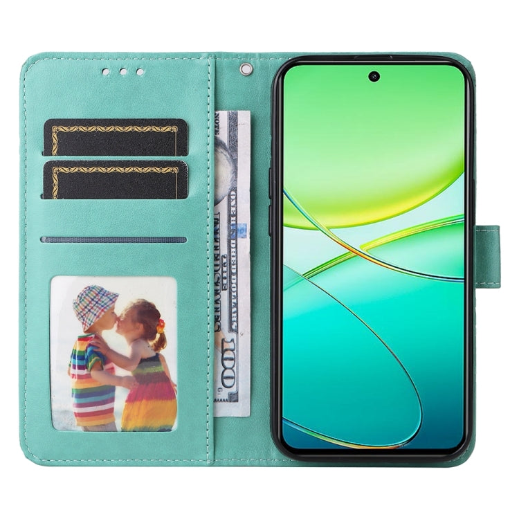 For vivo Y38 5G / T3x 5G Global Embossed Sunflower Leather Phone Case