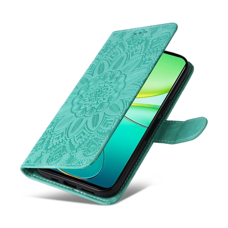 For vivo Y38 5G / T3x 5G Global Embossed Sunflower Leather Phone Case