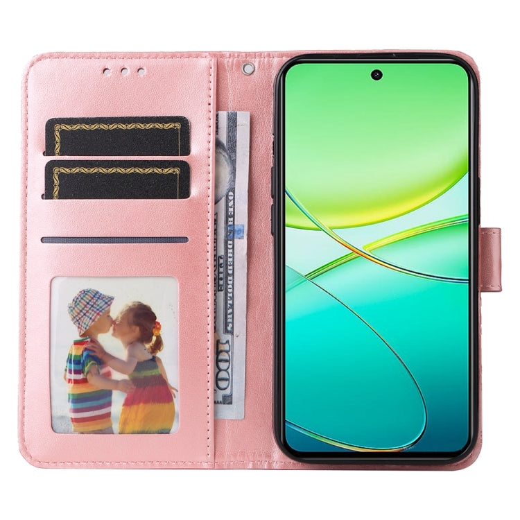 For vivo Y38 5G / T3x 5G Global Embossed Sunflower Leather Phone Case