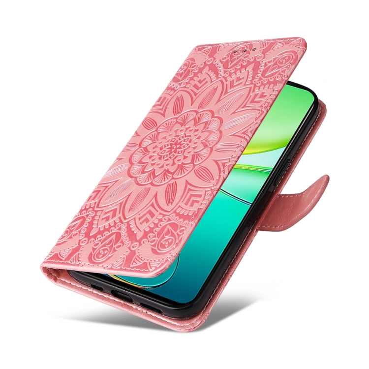 For vivo Y38 5G / T3x 5G Global Embossed Sunflower Leather Phone Case