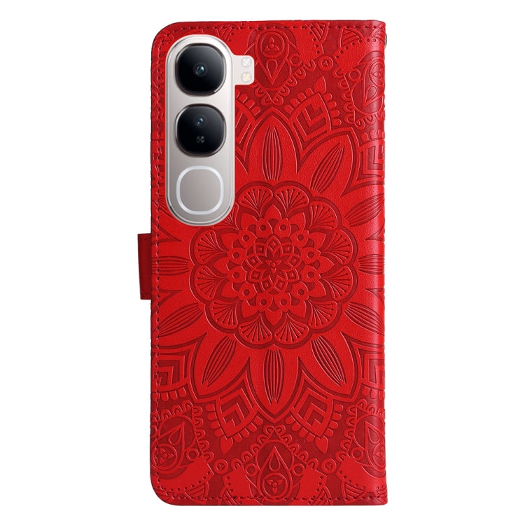 For vivo V40 Lite 4G / 5G IDN Embossed Sunflower Leather Phone Case