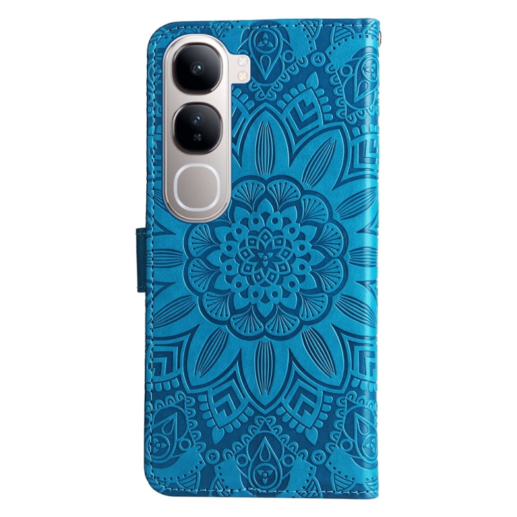 For vivo V40 Lite 4G / 5G IDN Embossed Sunflower Leather Phone Case