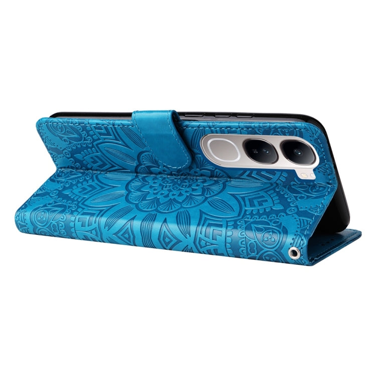 For vivo V40 Lite 4G / 5G IDN Embossed Sunflower Leather Phone Case