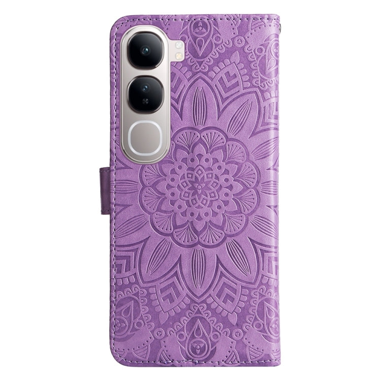 For vivo V40 Lite 4G / 5G IDN Embossed Sunflower Leather Phone Case