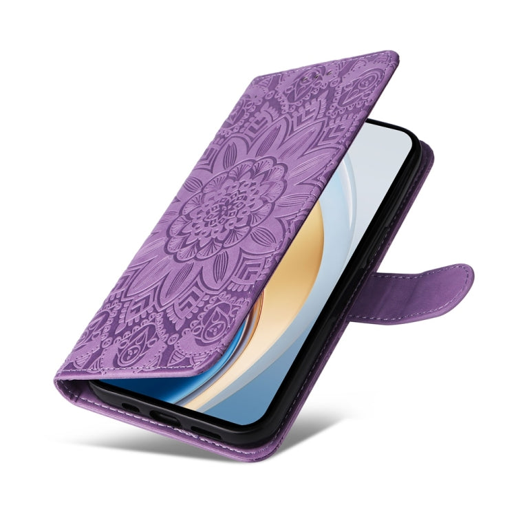 For vivo V40 Lite 4G / 5G IDN Embossed Sunflower Leather Phone Case