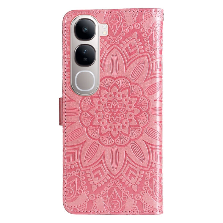 For vivo V40 Lite 4G / 5G IDN Embossed Sunflower Leather Phone Case