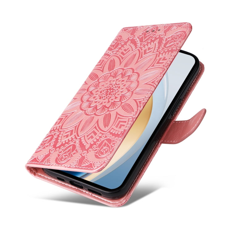 For vivo V40 Lite 4G / 5G IDN Embossed Sunflower Leather Phone Case