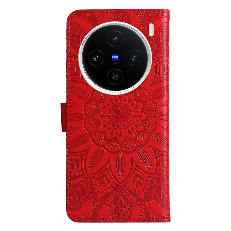 For vivo X200 Embossed Sunflower Leather Phone Case