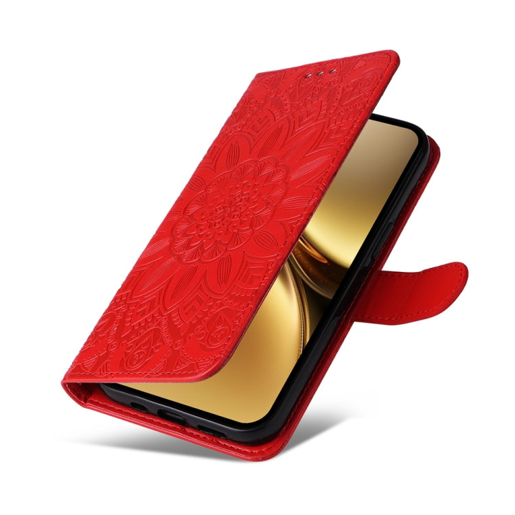 For vivo X200 Embossed Sunflower Leather Phone Case