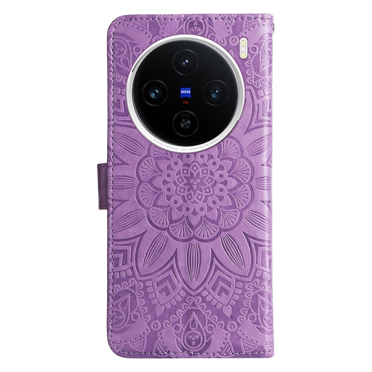 For vivo X200 Embossed Sunflower Leather Phone Case