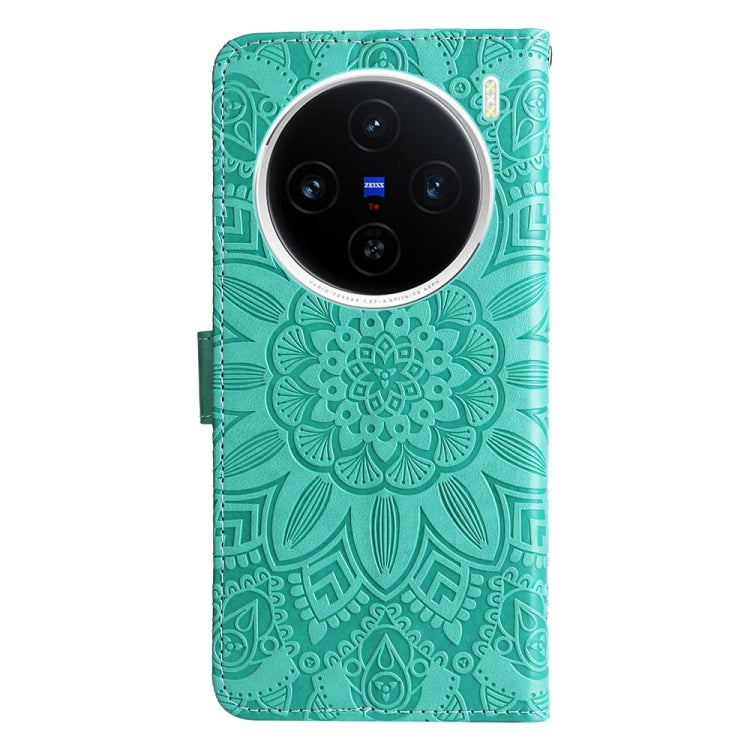 For vivo X200 Embossed Sunflower Leather Phone Case