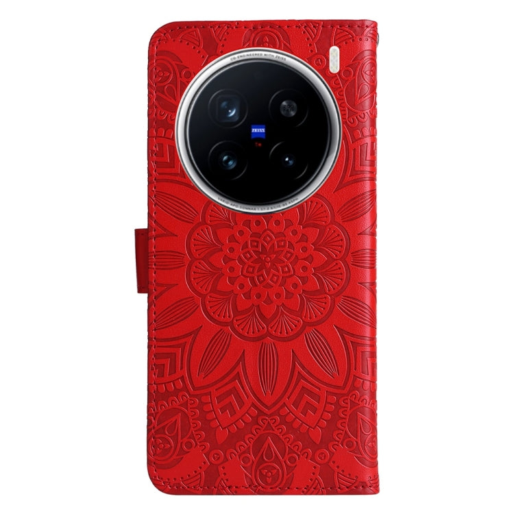 For vivo X200 Pro Embossed Sunflower Leather Phone Case