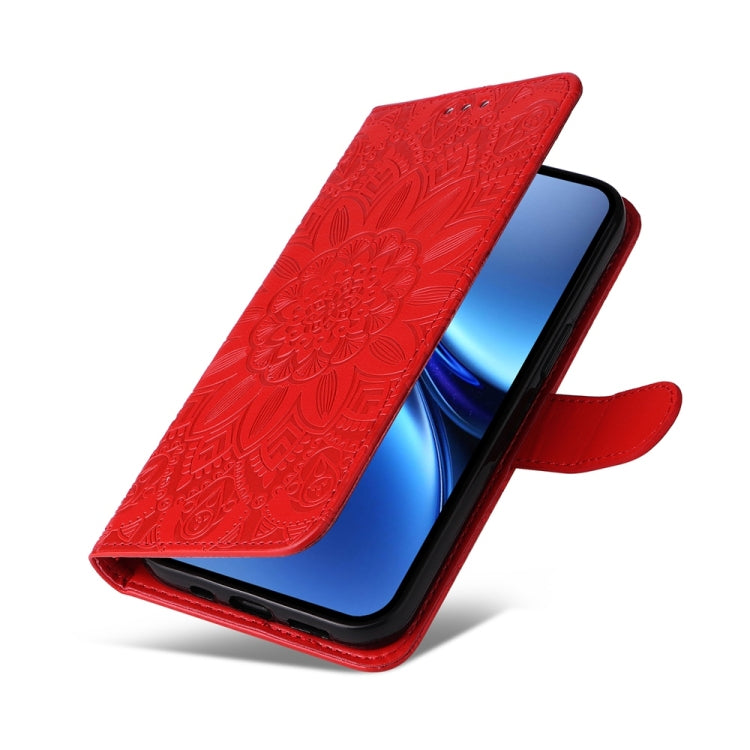 For vivo X200 Pro Embossed Sunflower Leather Phone Case