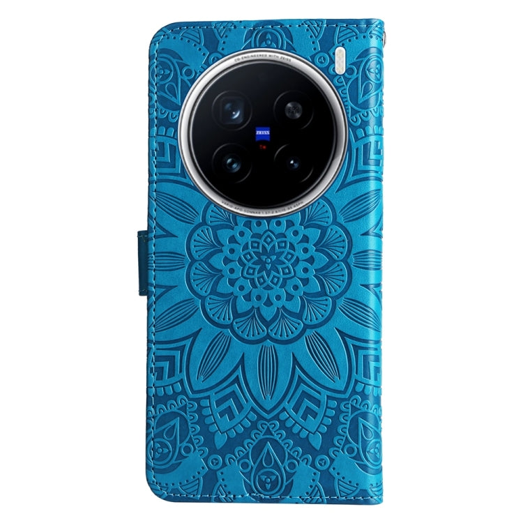 For vivo X200 Pro Embossed Sunflower Leather Phone Case