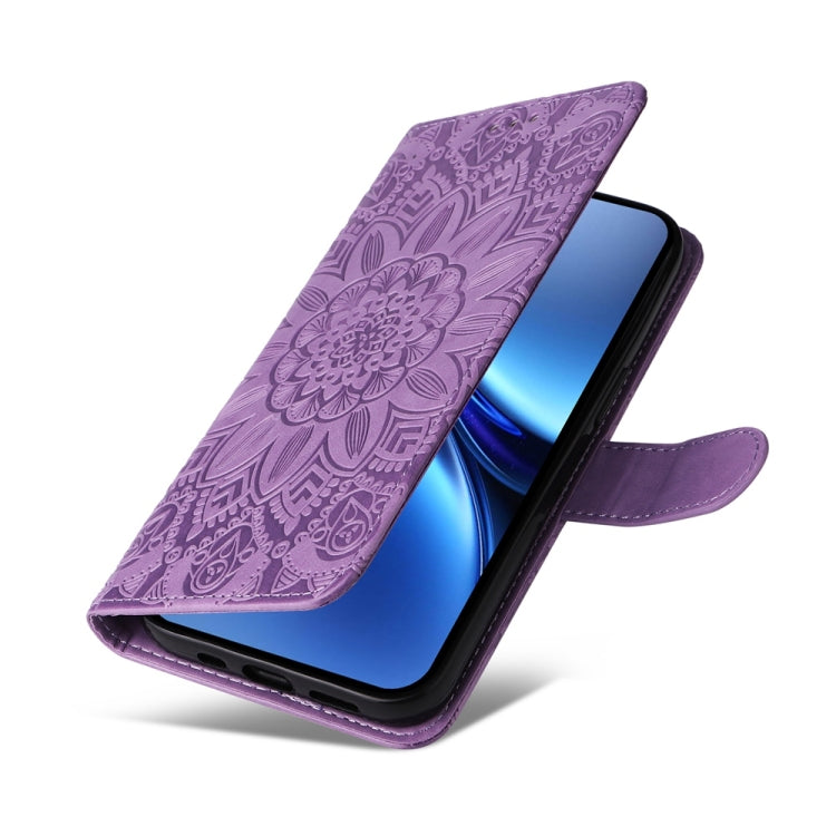 For vivo X200 Pro Embossed Sunflower Leather Phone Case