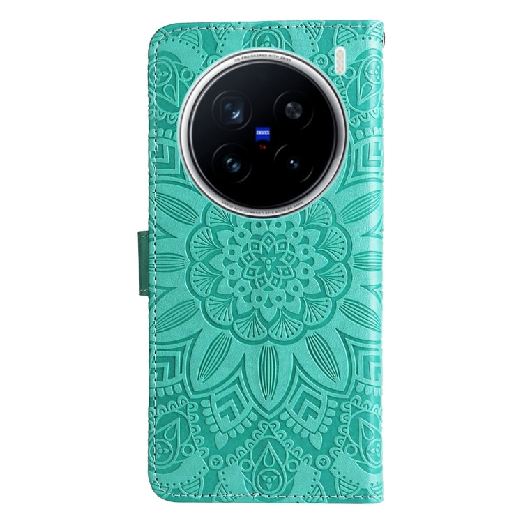 For vivo X200 Pro Embossed Sunflower Leather Phone Case