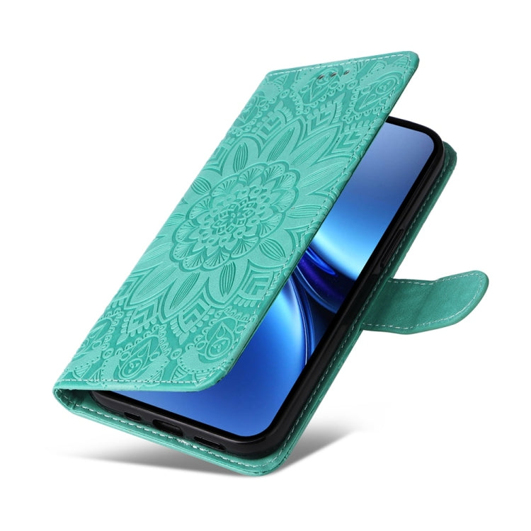 For vivo X200 Pro Embossed Sunflower Leather Phone Case