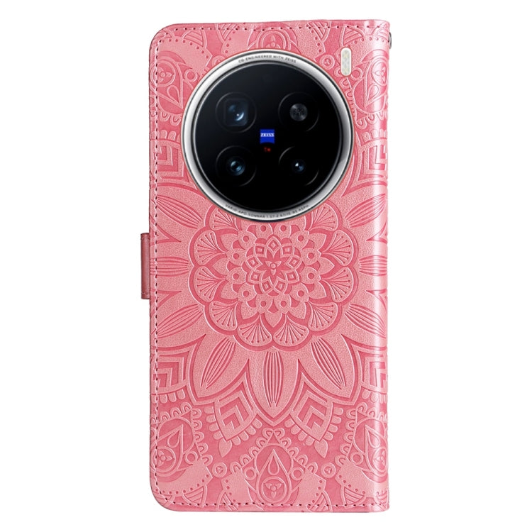 For vivo X200 Pro Embossed Sunflower Leather Phone Case