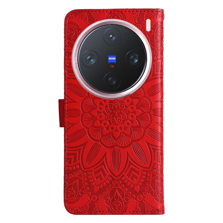 For vivo X200 Pro mini Embossed Sunflower Leather Phone Case