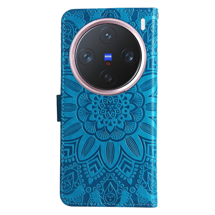 For vivo X200 Pro mini Embossed Sunflower Leather Phone Case