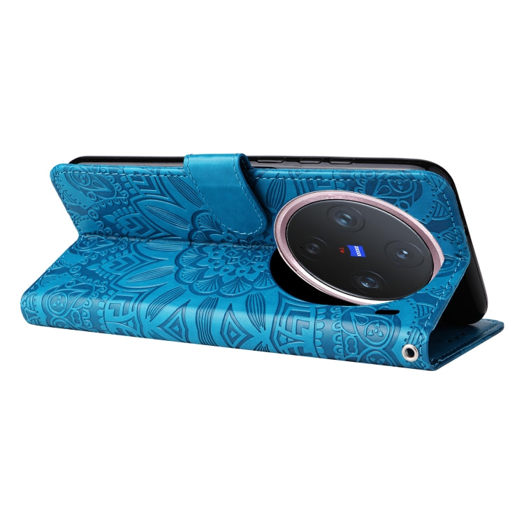 For vivo X200 Pro mini Embossed Sunflower Leather Phone Case
