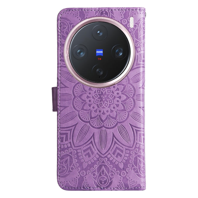 For vivo X200 Pro mini Embossed Sunflower Leather Phone Case