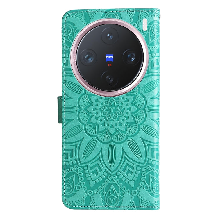 For vivo X200 Pro mini Embossed Sunflower Leather Phone Case