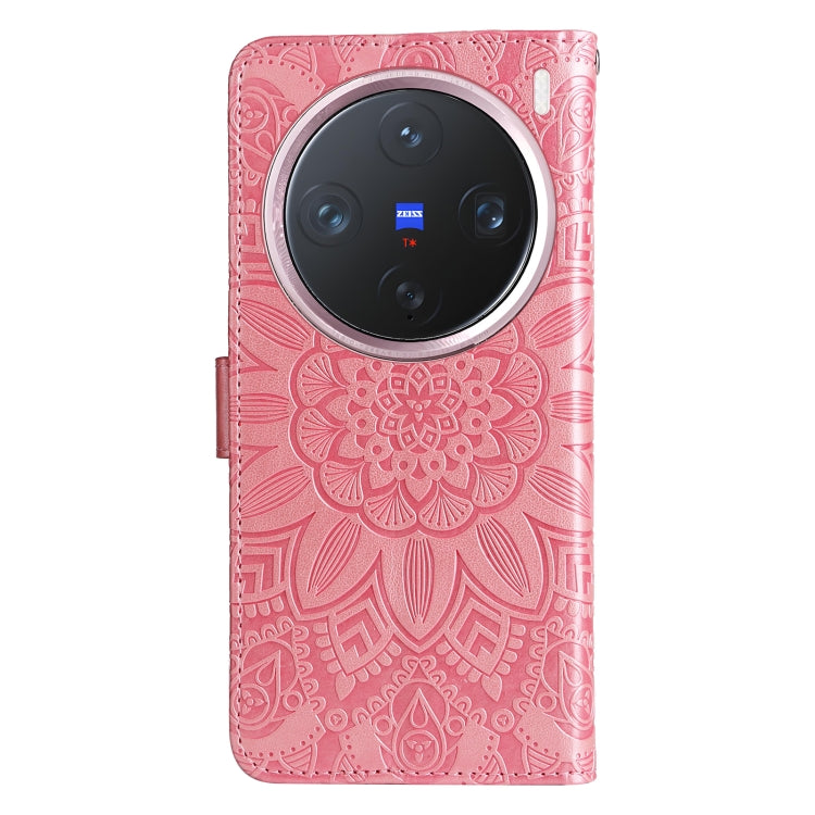 For vivo X200 Pro mini Embossed Sunflower Leather Phone Case