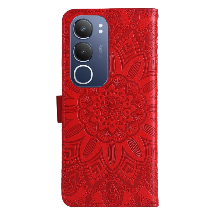 For vivo Y19s Embossed Sunflower Leather Phone Case