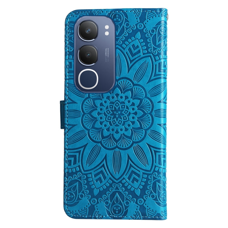 For vivo Y19s Embossed Sunflower Leather Phone Case