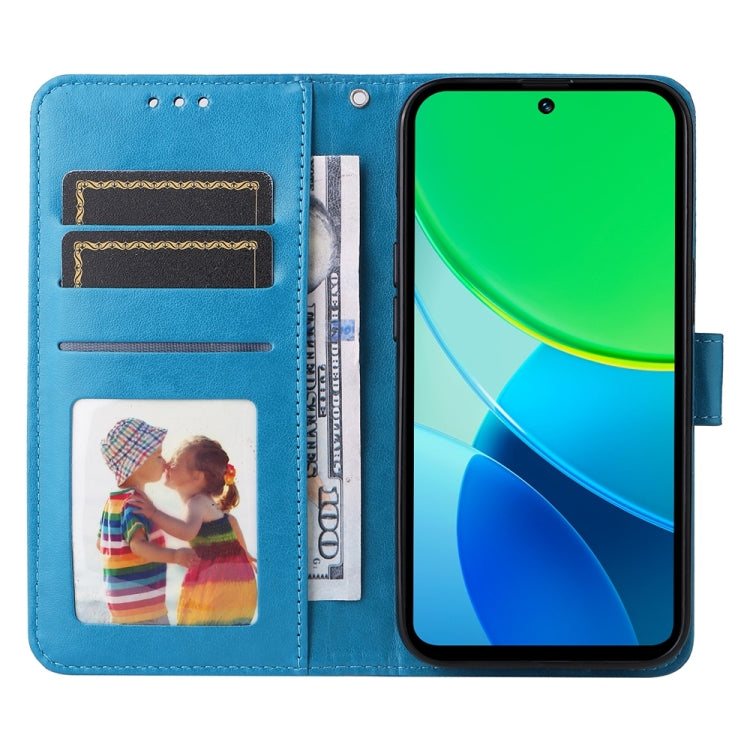 For vivo Y19s Embossed Sunflower Leather Phone Case