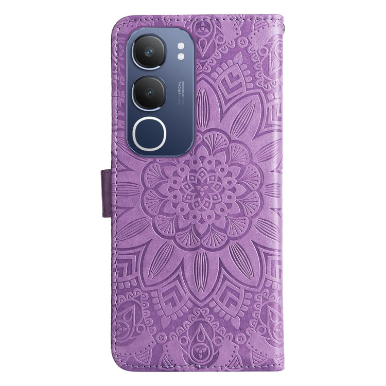 For vivo Y19s Embossed Sunflower Leather Phone Case