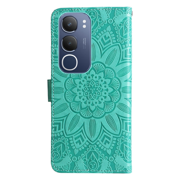For vivo Y19s Embossed Sunflower Leather Phone Case