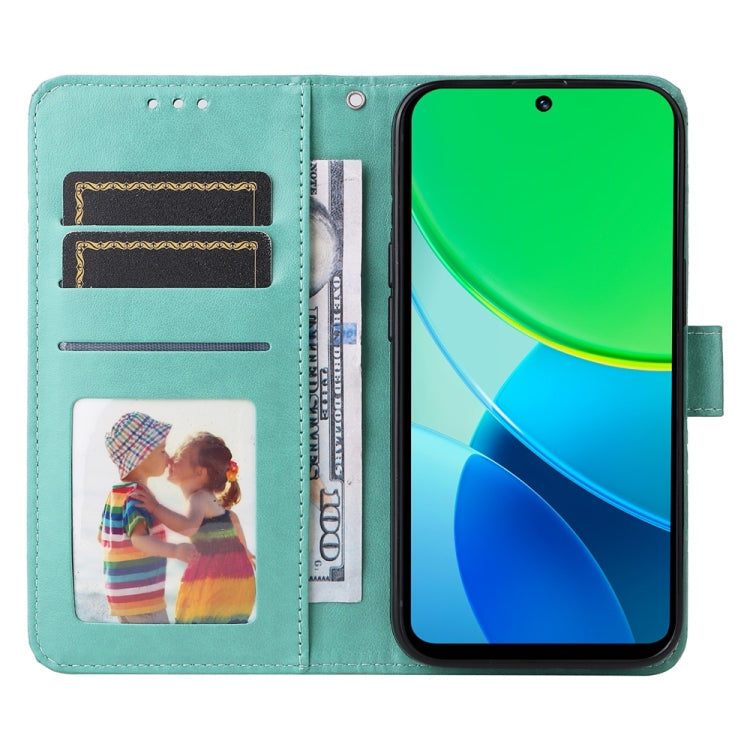 For vivo Y19s Embossed Sunflower Leather Phone Case
